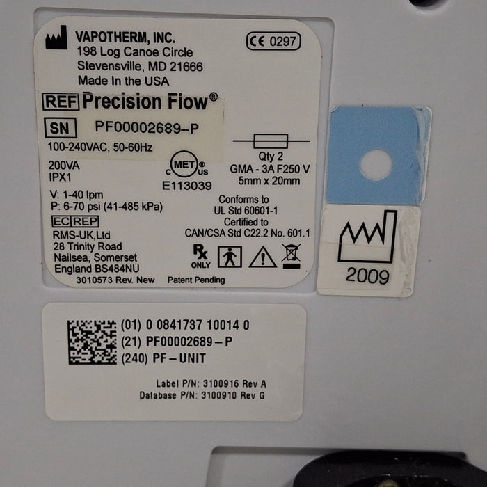 Vapotherm Vapotherm Precision Flow Meter Humidifier Respiratory reLink Medical
