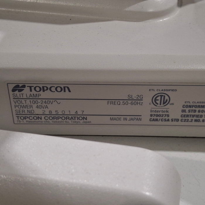 Topcon Medical Topcon Medical SL-2G Slit Lamp Ophthalmology reLink Medical