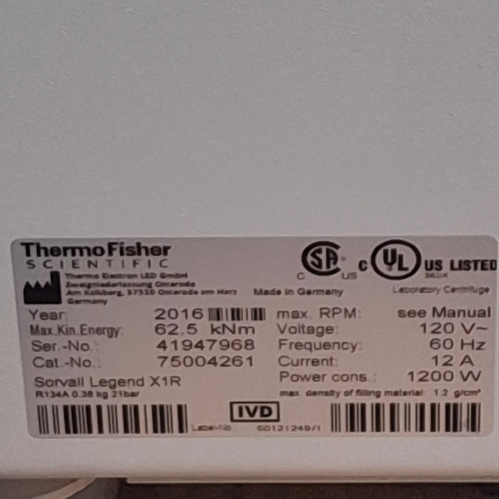 Thermo Electron Sorvall Legend X1R Centrifuge