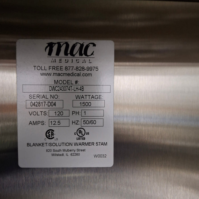 Mac Medical, Inc. DWC 243074 Warming Cabinet