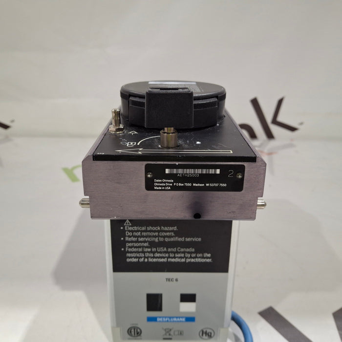 Datex-Ohmeda Datex-Ohmeda Tec 6 Plus Desflurane Vaporizer Anesthesia reLink Medical