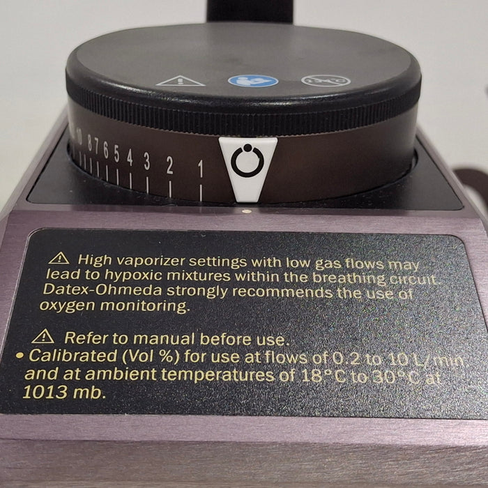 Datex-Ohmeda Datex-Ohmeda Tec 6 Plus Desflurane Vaporizer Anesthesia reLink Medical