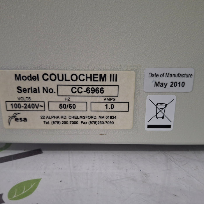 ESA Laboratories, Inc. ESA Laboratories, Inc. COULOCHEM III Electrochemical Detector Clinical Lab reLink Medical