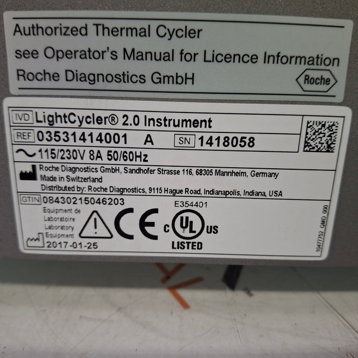 Roche Diagnostics Roche Diagnostics LightCycler 2.0 Thermal Cycler Research Lab reLink Medical
