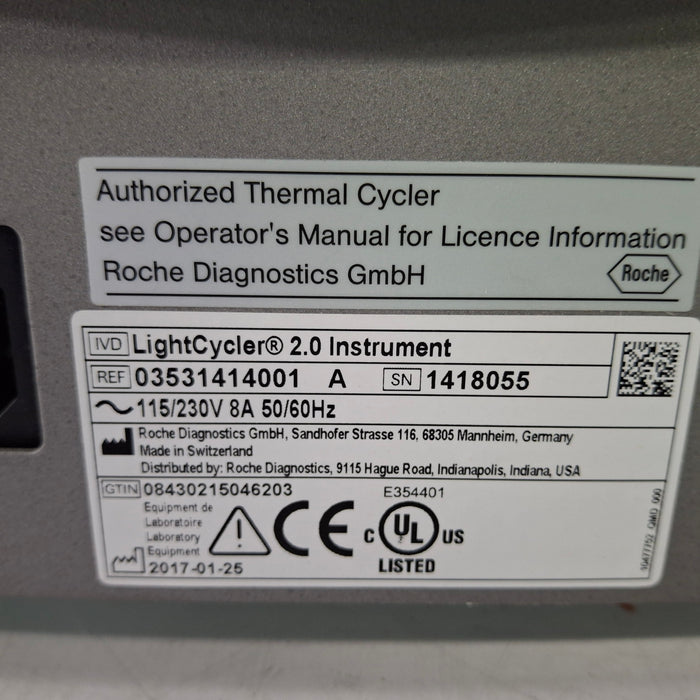 Roche Diagnostics Roche Diagnostics LightCycler 2.0 Thermal Cycler Research Lab reLink Medical