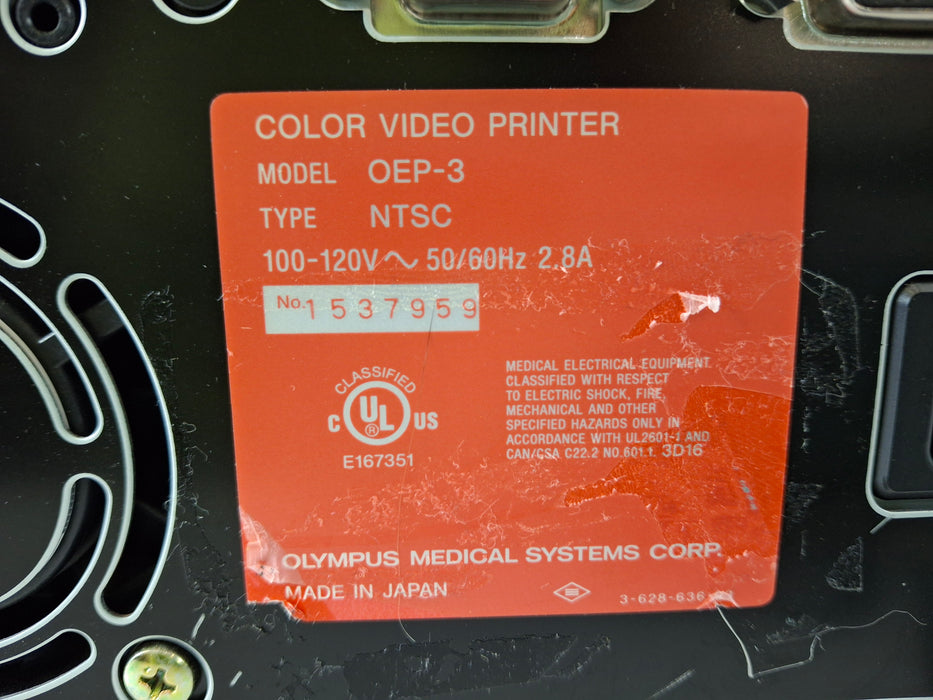 Olympus Olympus OEP-3 Color Video Printer Flexible Endoscopy reLink Medical