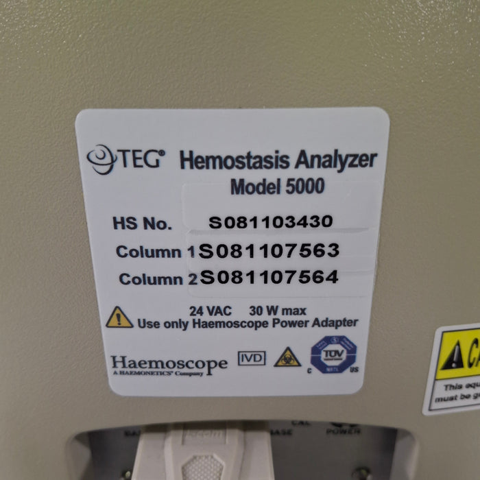 Haemonetics Haemonetics Haemoscope Thrombelastograph Model 5000 Hemostasis Analyzer Clinical Lab reLink Medical