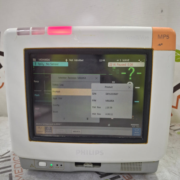 Philips Intellivue MP5 - ECG, Fast SpO2, NIBP Patient Monitor