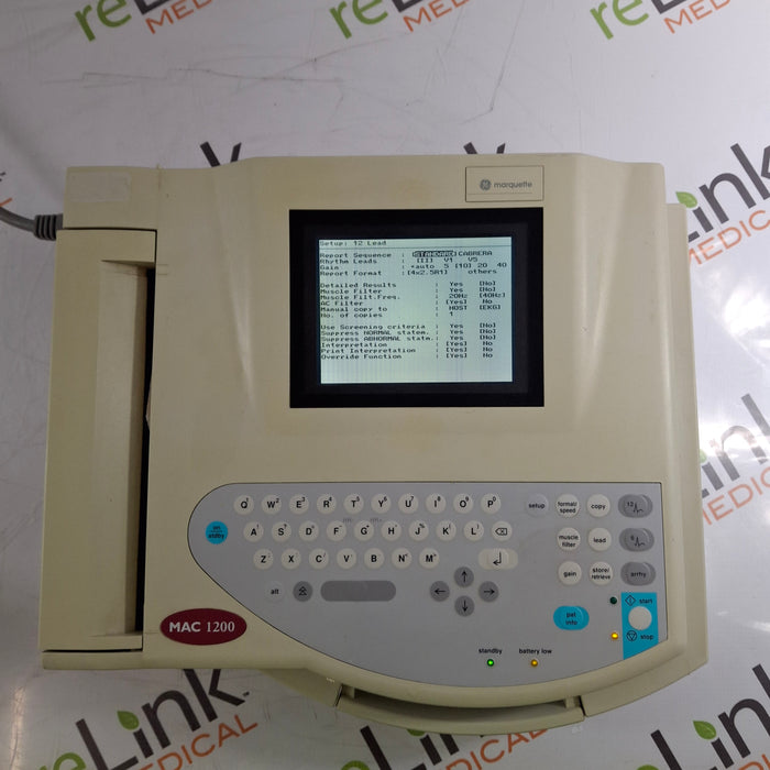GE Healthcare GE Healthcare MAC 1200 ECG Cardiology reLink Medical