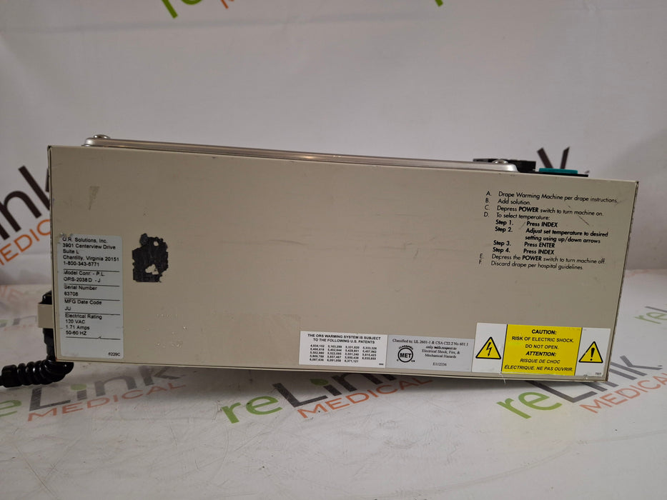 OR Solutions ORS-2038D Solution Warmer