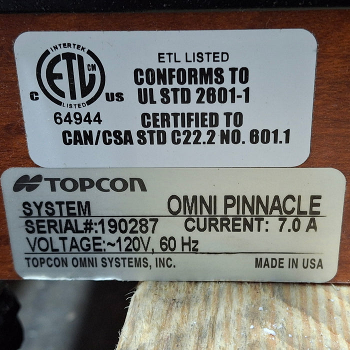 Topcon Medical Omni Pinnacle Opthalmology System