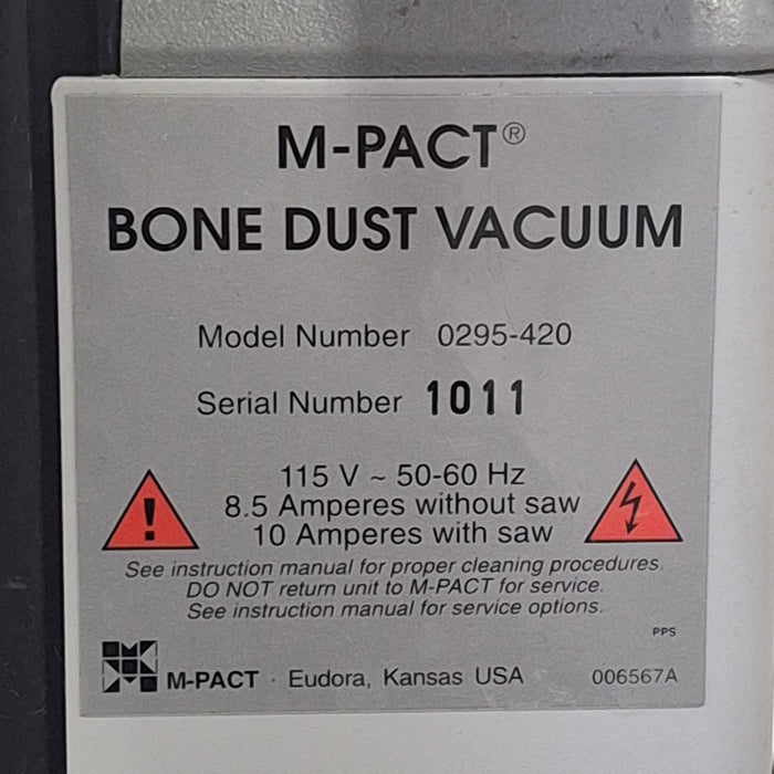 M-PACT WORLDWIDE 0295-420 Bone Dust Vacuum