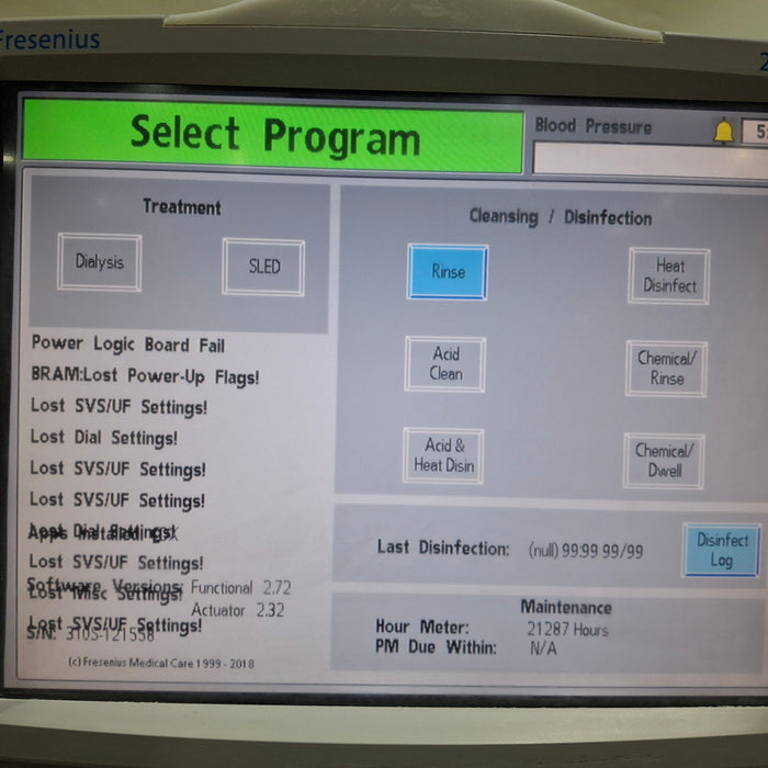 Fresenius Fresenius 2008T Dialysis Machine Hemodialysis Dialysis reLink Medical