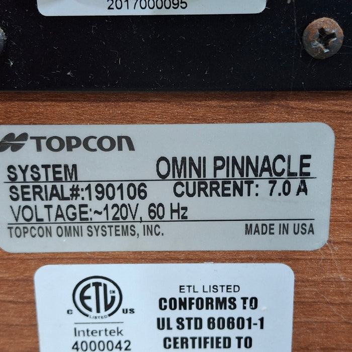 Topcon Medical Topcon Medical Omni Pinnacle Opthalmology System Ophthalmology reLink Medical