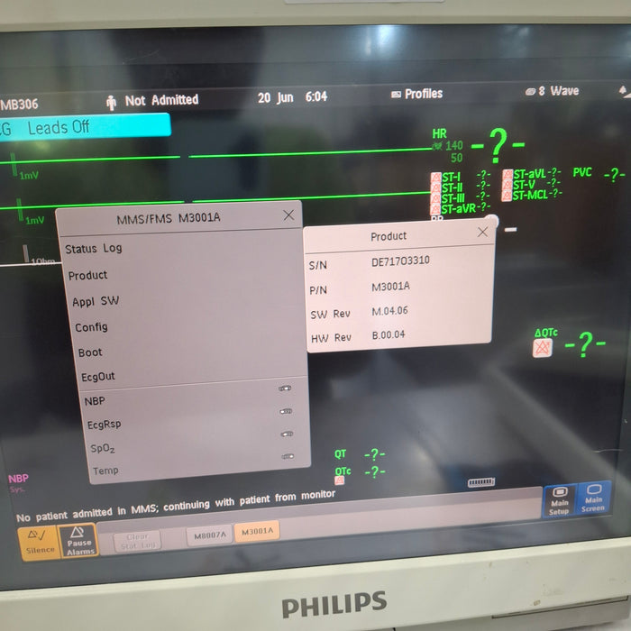 Philips M3001A-A01C06 Fast SpO2, NIBP, ECG, Temp, IBP MMS Module