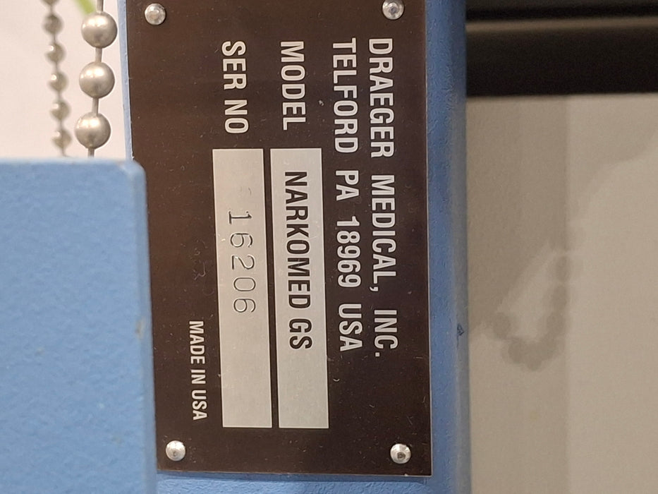 Draeger Medical Narkomed GS Anesthesia Machine