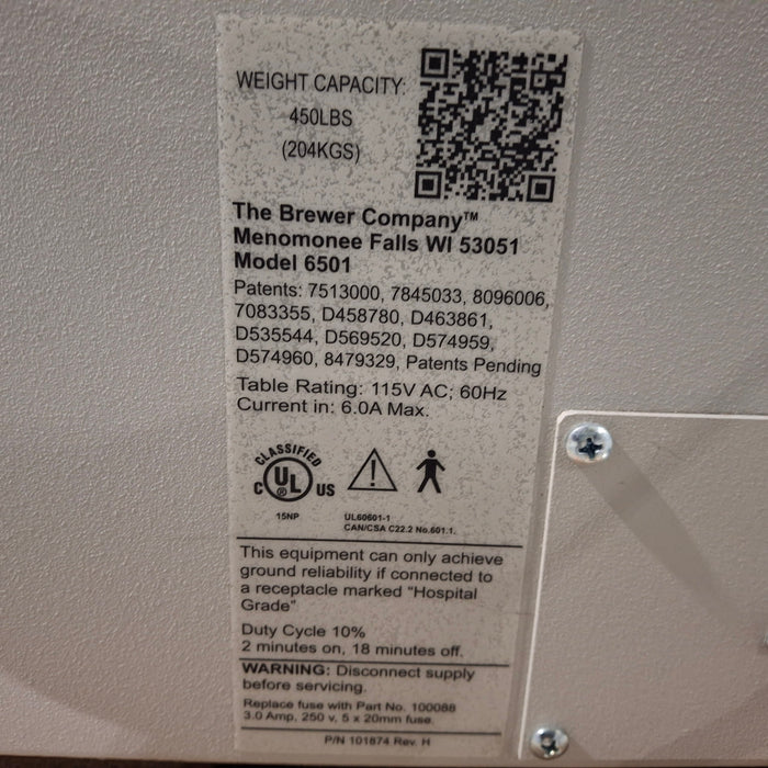 Brewer 6501 Access High-Low Exam Table