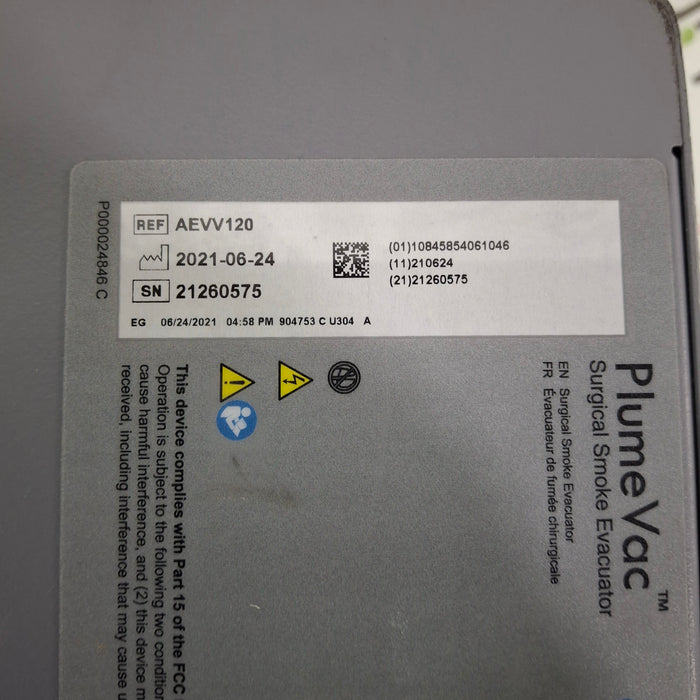 Zimmer Zimmer PlumeVac AEVV120 Surgical Smoke Evacuator Surgical Equipment reLink Medical
