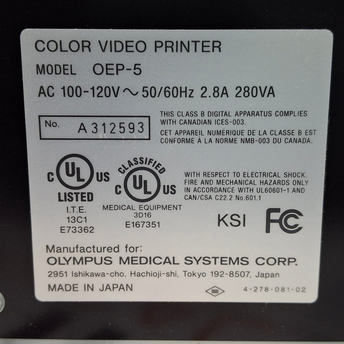 Olympus Olympus OEP-5 Color Video Printer Flexible Endoscopy reLink Medical
