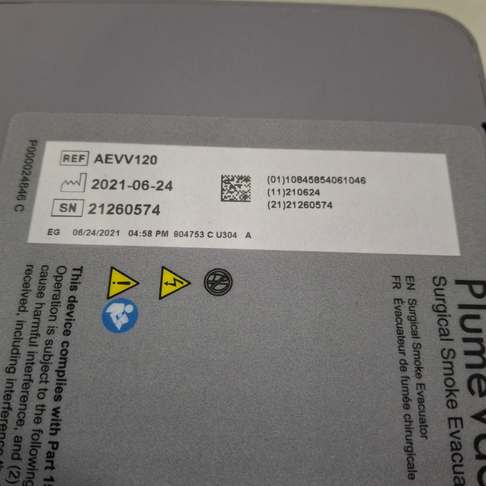 Zimmer Zimmer PlumeVac AEVV120 Surgical Smoke Evacuator Surgical Equipment reLink Medical