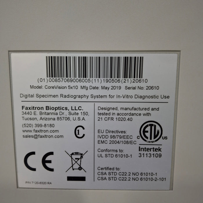 Faxitron Bioptics, LLC Core Vision Bioptics Portable X-Ray System