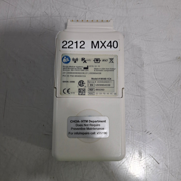 Philips Philips MX40 1.4 ECG/SPO2 865350 Telemetry Transmitter Patient Monitors reLink Medical