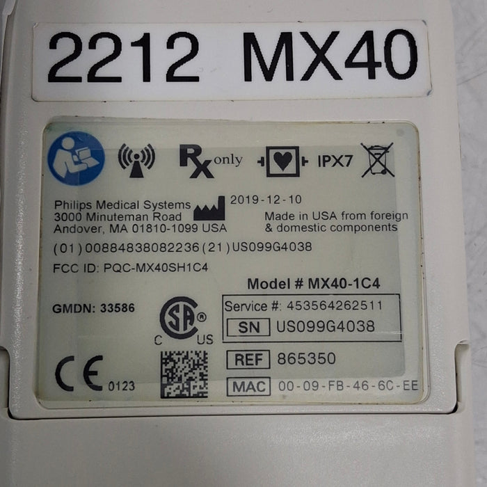 Philips Philips MX40 1.4 ECG/SPO2 865350 Telemetry Transmitter Patient Monitors reLink Medical