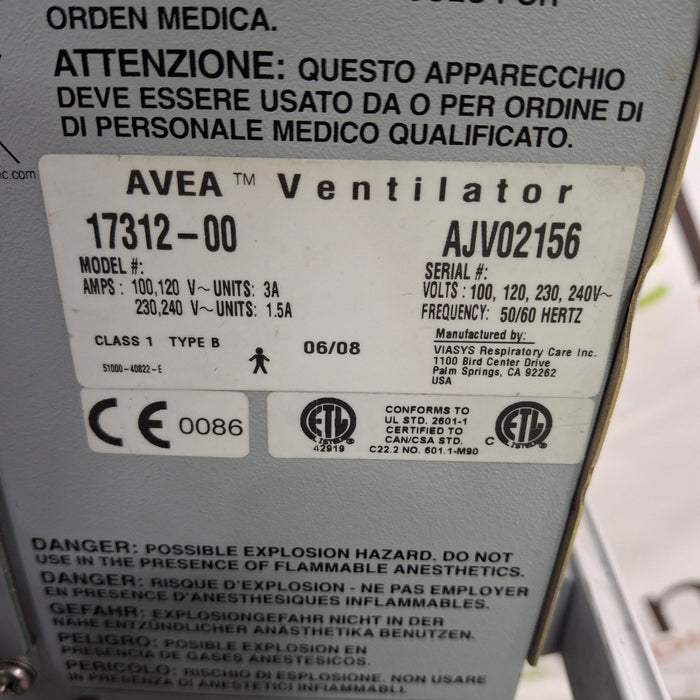 CareFusion CareFusion Avea Ventilator Respiratory reLink Medical