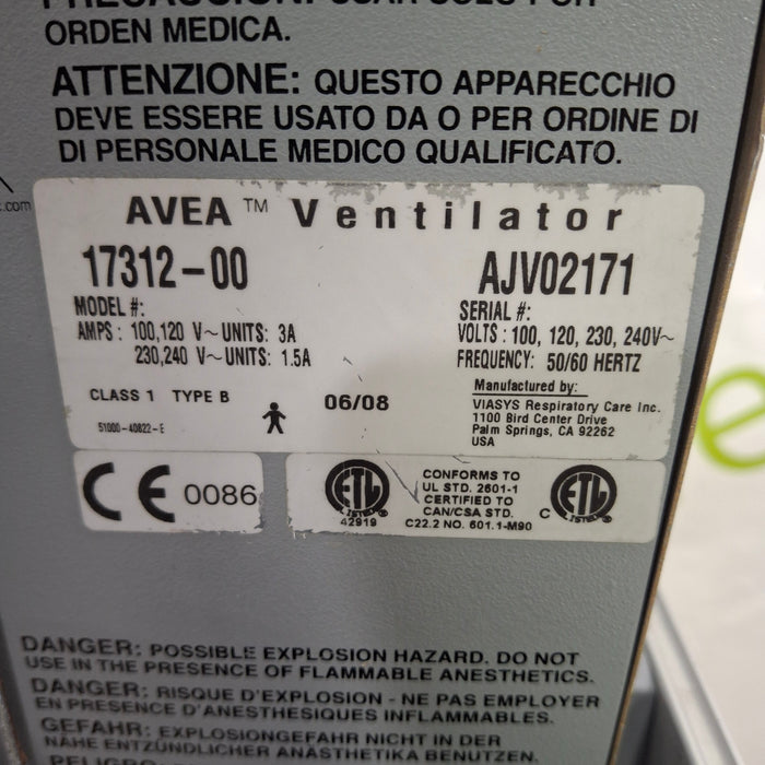 CareFusion CareFusion Avea Ventilator Respiratory reLink Medical