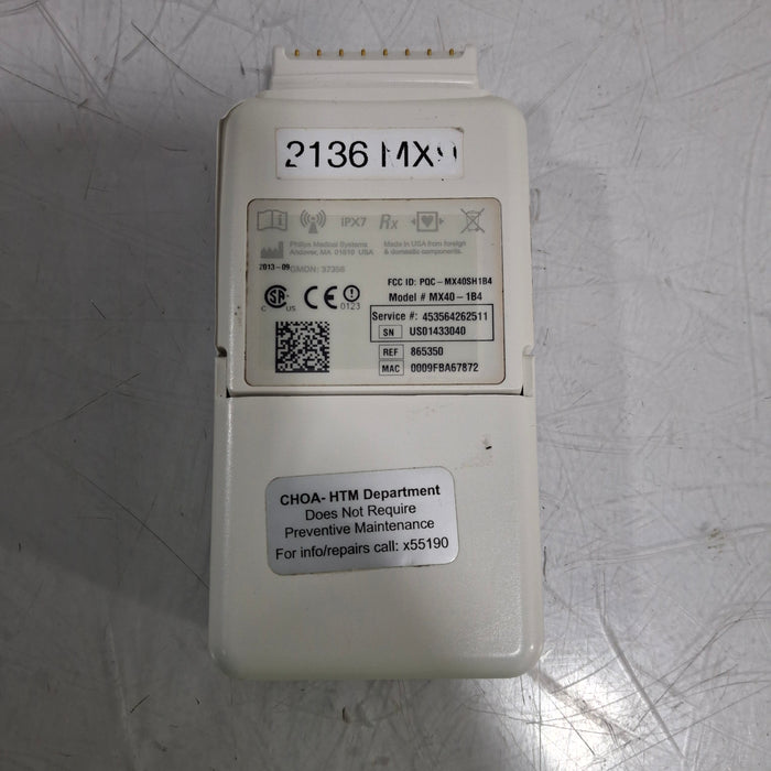 Philips Philips MX40 1.4 ECG/SPO2 865350 Telemetry Transmitter Patient Monitors reLink Medical