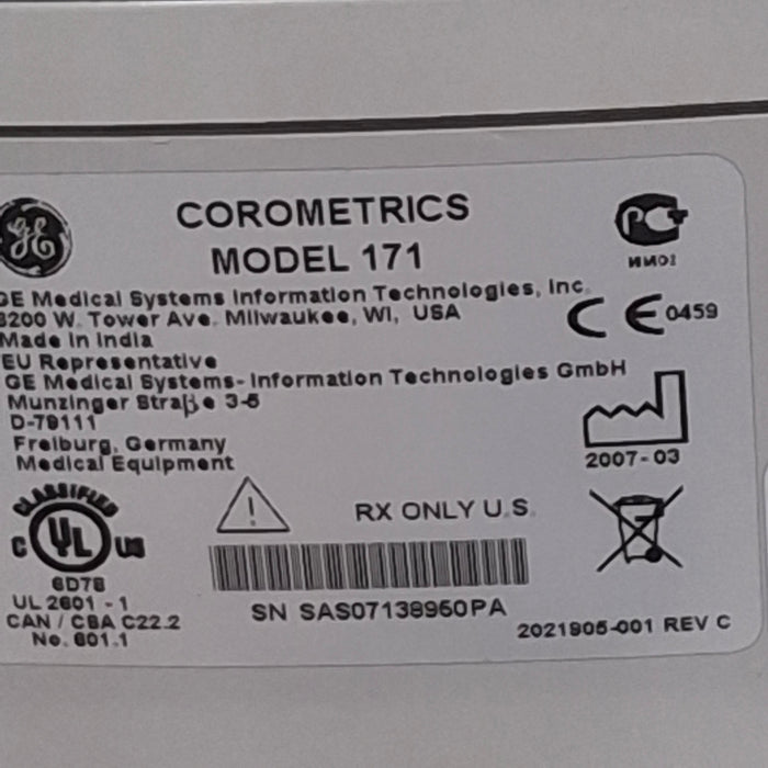 GE Healthcare GE Healthcare Corometrics 170 Series Model 171 Fetal Monitor Patient Monitors reLink Medical