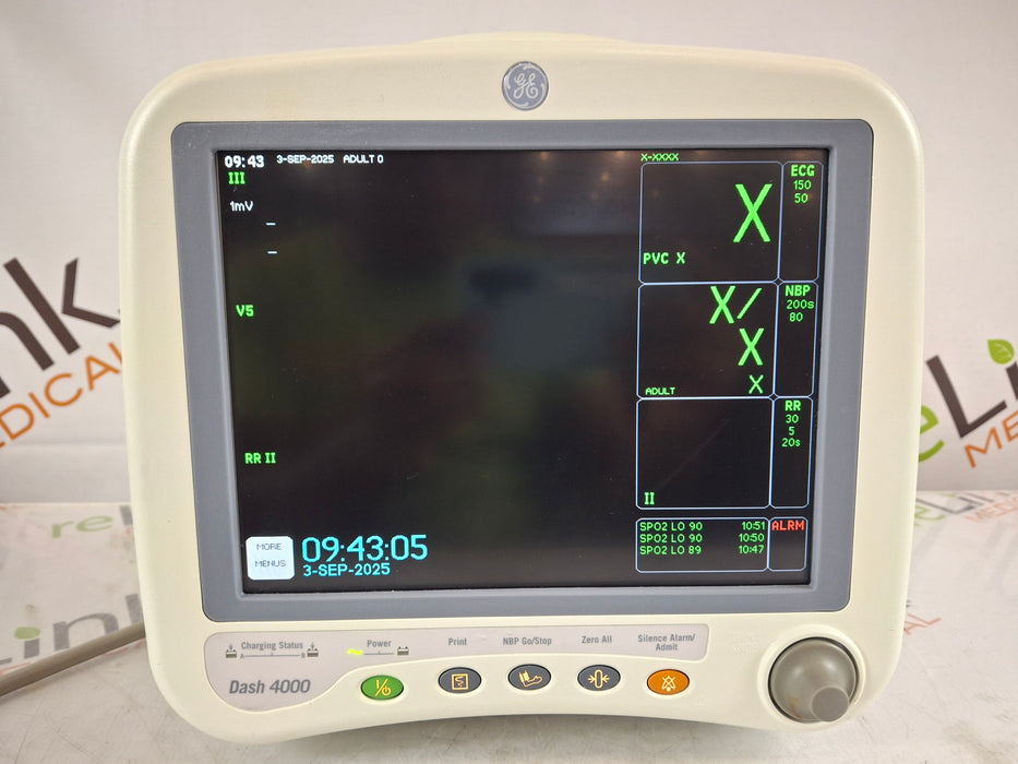 GE Healthcare Dash 4000 - GE/Nellcor SpO2 Patient Monitor