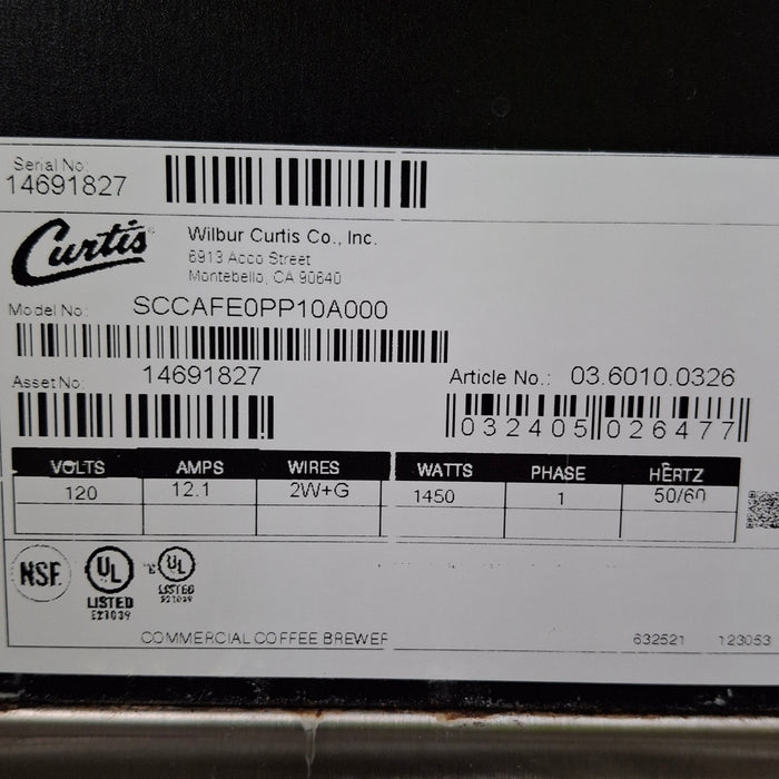 Curtis Curtis SCCAFE0PP10A000 Coffee Brewer Restaurant Equipment reLink Medical