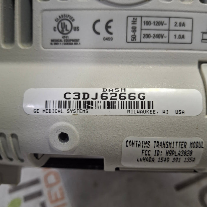 GE Healthcare Dash 3000 - Masimo SpO2 Patient Monitor