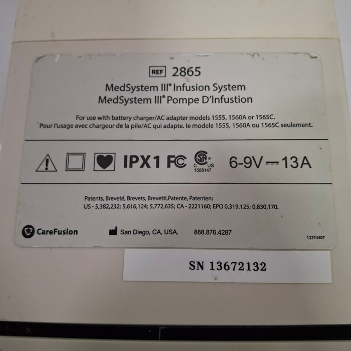 CareFusion CareFusion Medsystem III 2865 Infusion Pump Infusion Pump reLink Medical