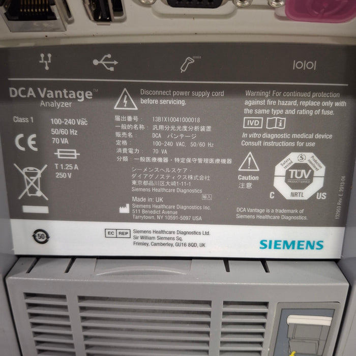 Siemens Siemens DCA Vantage Analyzer Clinical Lab reLink Medical