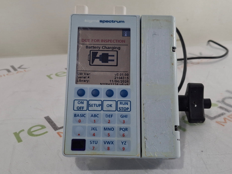 Baxter Baxter Sigma Spectrum 8.01.00 with A/B/G/N Battery Infusion Pump Infusion Pump reLink Medical