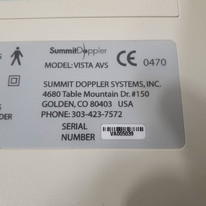 Summit Doppler Vista AVS Advanced Vascular System