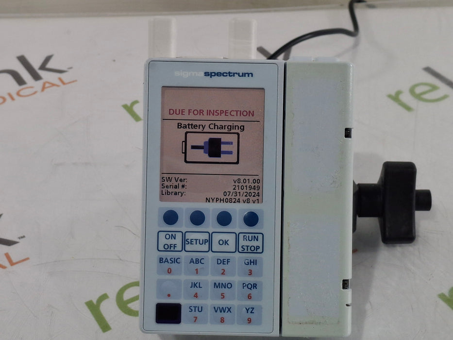 Baxter Sigma Spectrum 8.01.00 with A/B/G/N Battery Infusion Pump