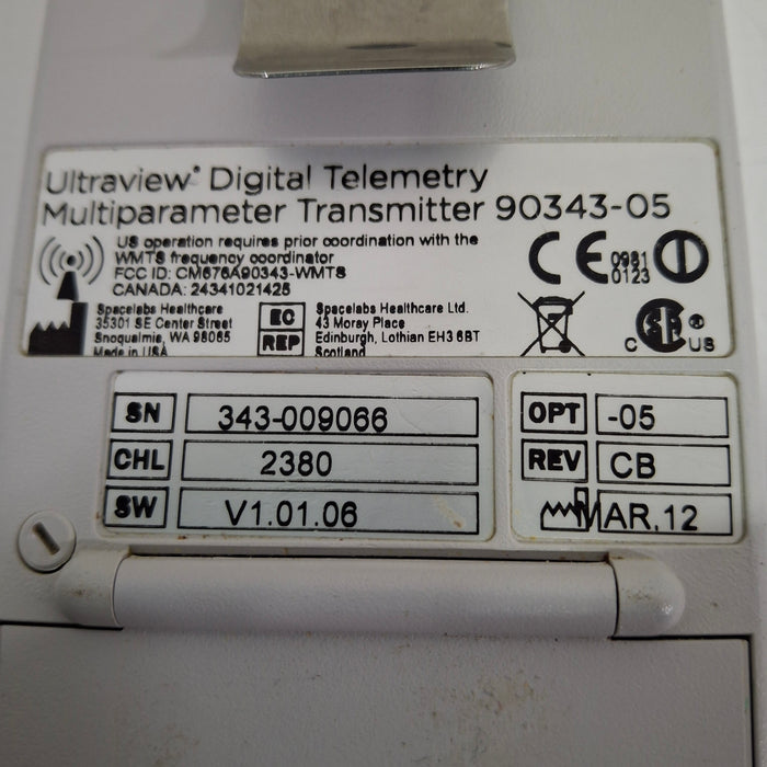 Spacelabs Healthcare Ultraview Digital Telemetry ECG Transmitter