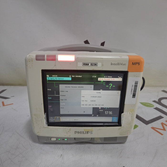 Philips Intellivue MP5 - ECG, Fast SpO2, NIBP Patient Monitor