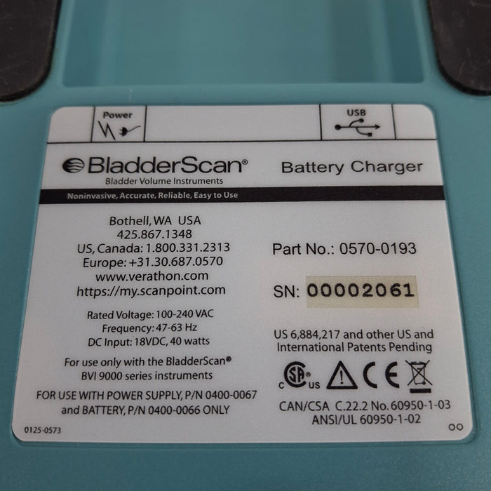 Verathon Medical, Inc Verathon Medical, Inc BladderScan 0570-0193 Battery Charger Surgical Equipment reLink Medical