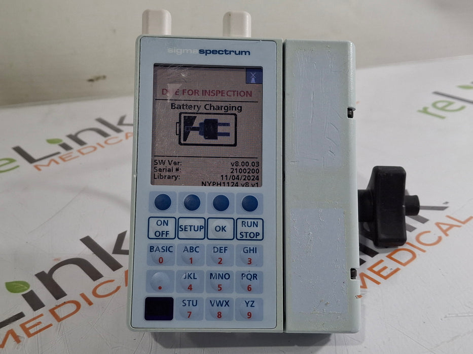 Baxter Sigma Spectrum 8.00.03 w/ A/B/G/N Battery Infusion Pump