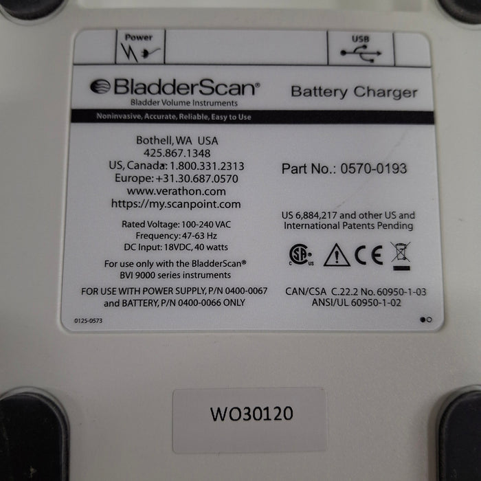 Verathon Medical, Inc Verathon Medical, Inc BladderScan 0570-0193 Battery Charger Surgical Equipment reLink Medical