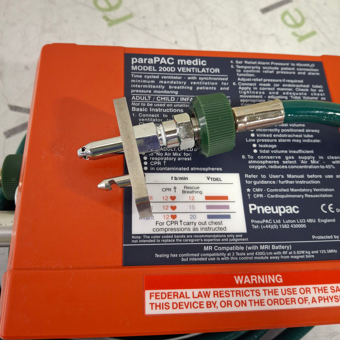 Smiths Medical Pneupac ParaPAC 200D Ventilator