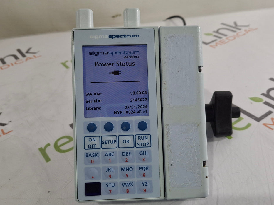 Baxter Sigma Spectrum 8.00.04 w/ A/B/G/N Battery Infusion Pump