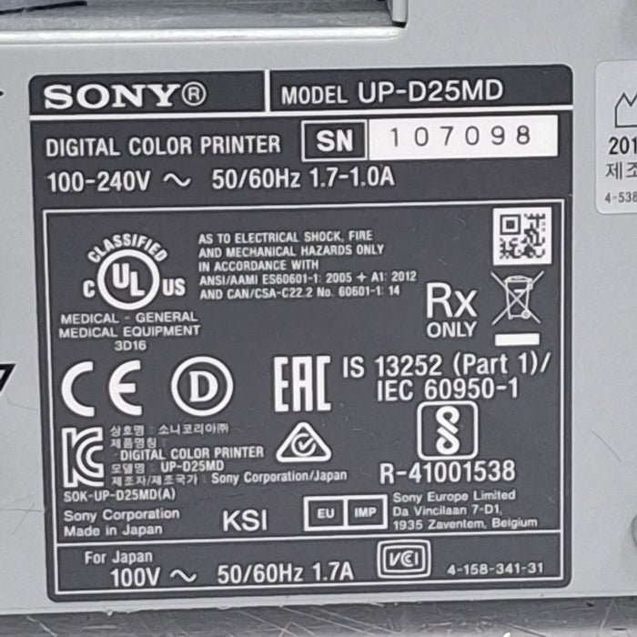 Sony UP-D25MD Digital Color Printer