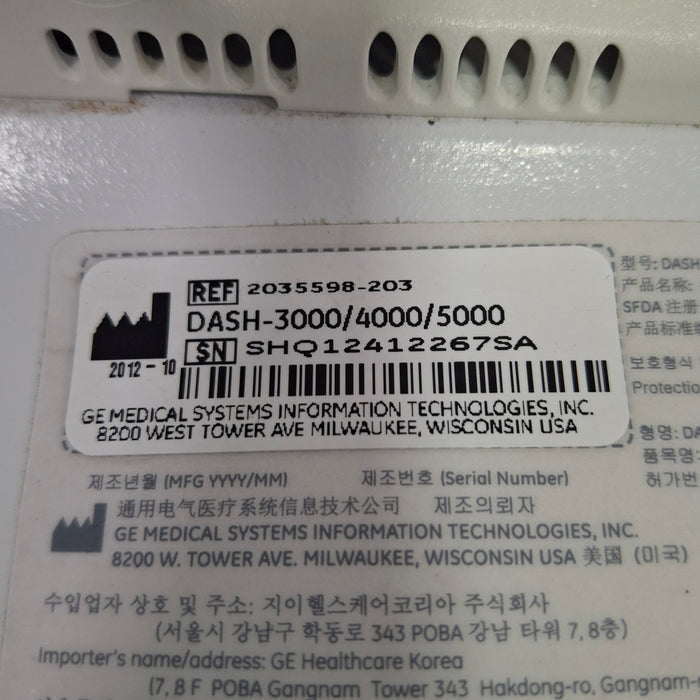 GE Healthcare Dash 4000 - GE/Nellcor SpO2 Patient Monitor