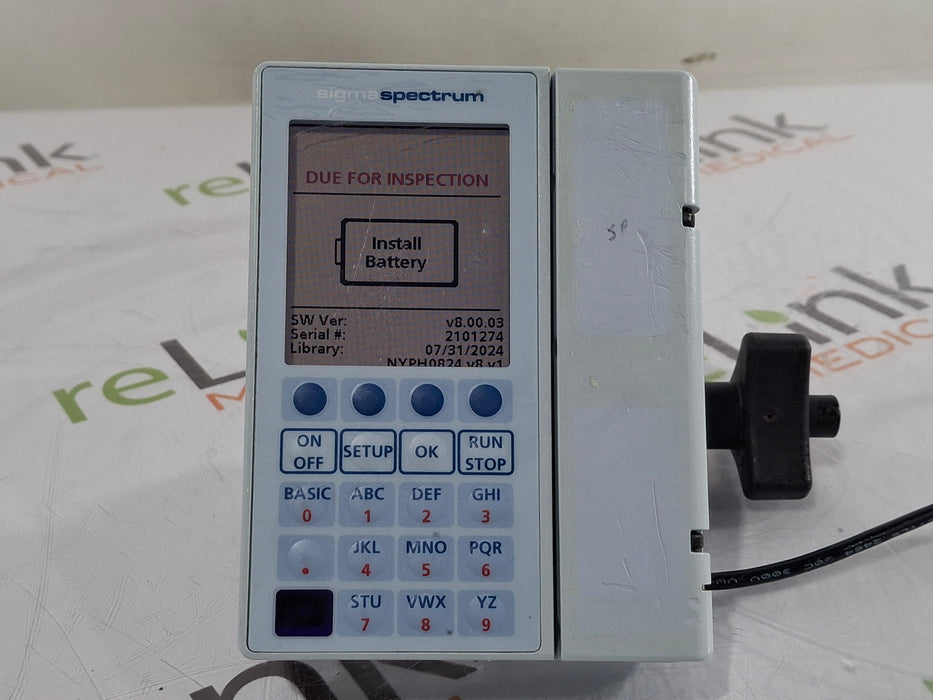 Baxter Sigma Spectrum 8.00.03 w/o Battery Infusion Pump