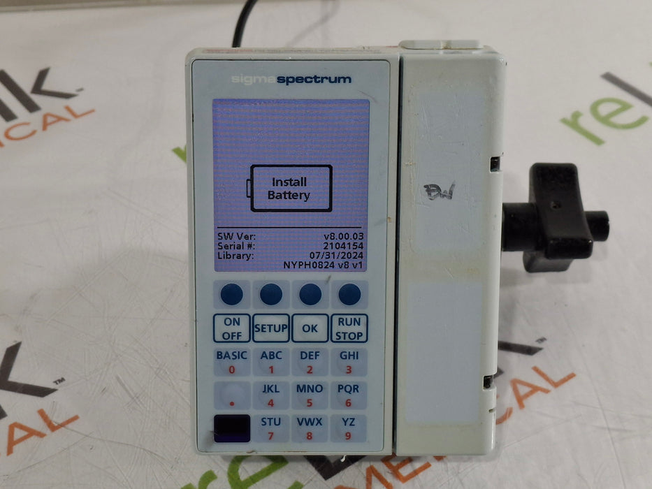 Baxter Sigma Spectrum 8.00.03 w/o Battery Infusion Pump